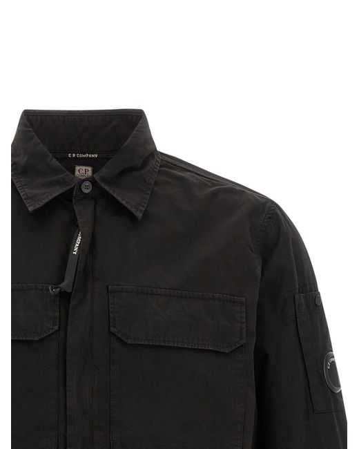 C P Company Black 'Lens' Overshirt for men