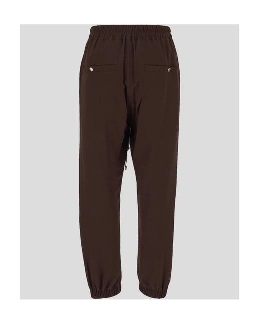 Rick Owens Brown Charmeuse Track Pants