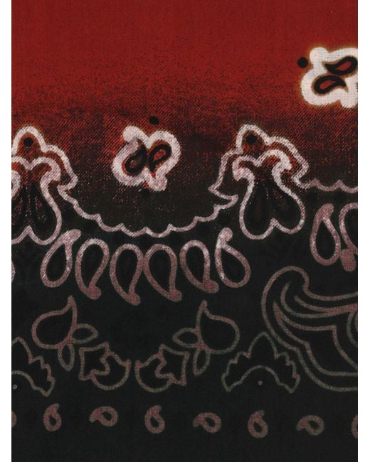 Destin Red Raw Edge Scarf for men