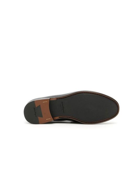 Ferragamo Black Logo Plaque Slip-On Loafers for men
