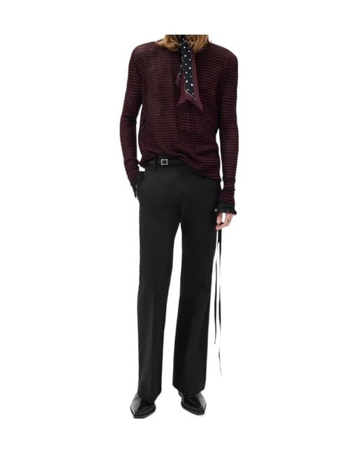 Ann Demeulemeester Black Racin Crew Neck Light Sweater for men