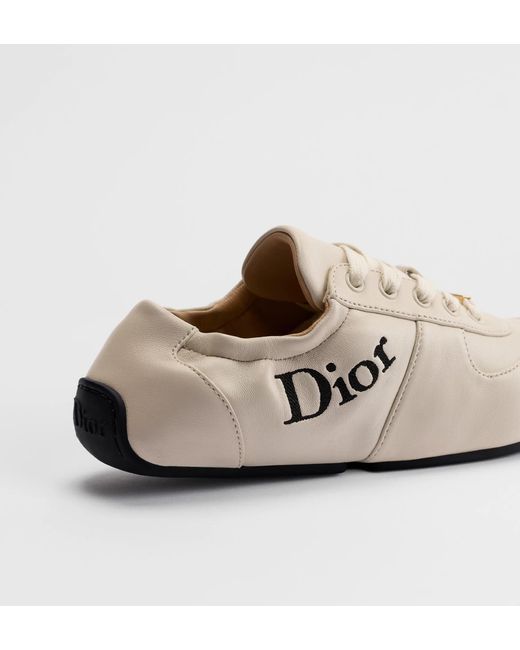Dior White Lace-Up Sneakers