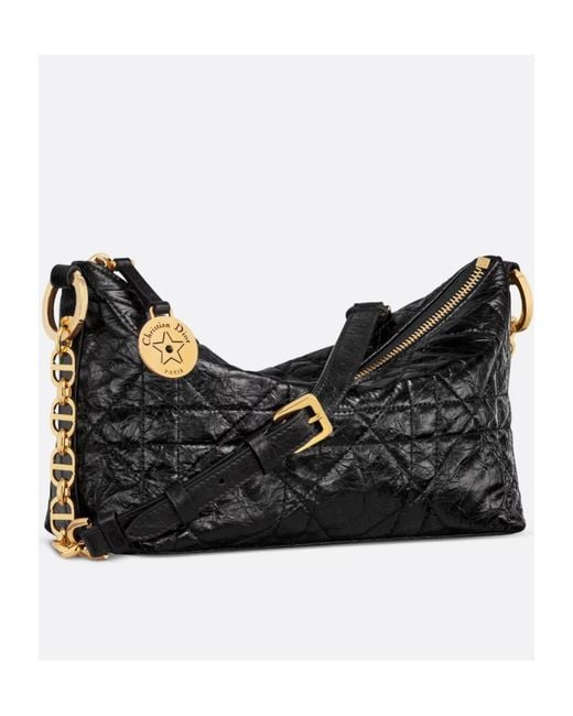 Dior Black Star Hobo Bag With Chain
