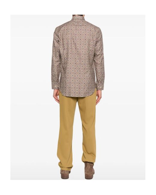 Etro Brown Graphic-Print Shirt for men