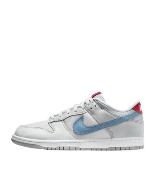 Nike White Dunk Low Logo Patch Sneakers for men