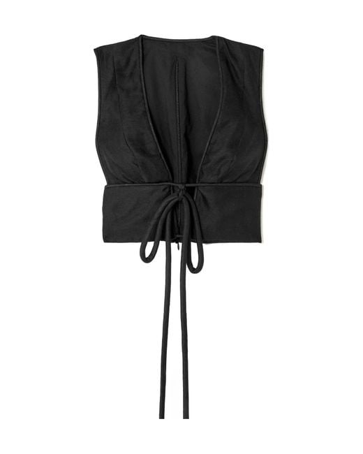 Zimmermann Black Matchmaker Cropped Tie-Front Top
