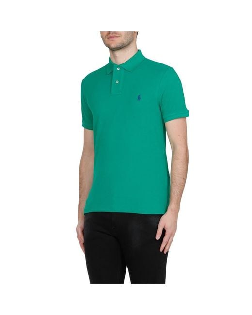 Ralph Lauren Green Polo Logo Embroidered Short-Sleeved Polo Shirt for men