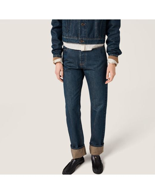 Miu Miu Blue Five-Pocket Denim Jeans