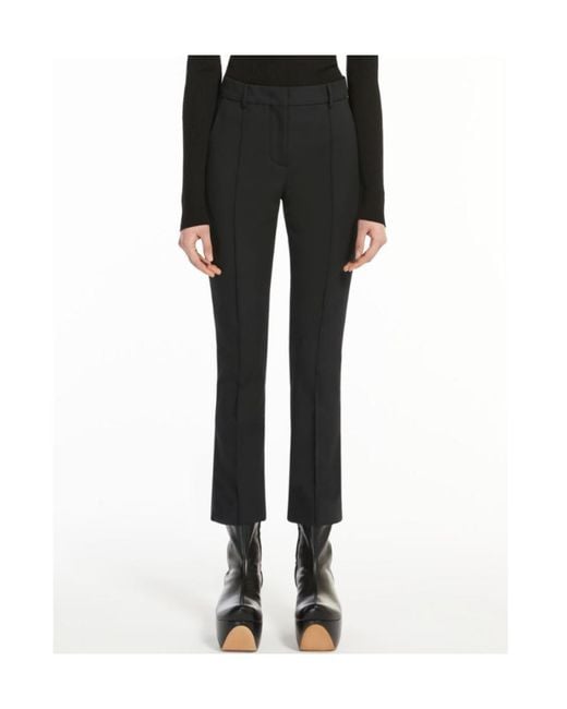 Sportmax Black Straight Leg Tailored Pants