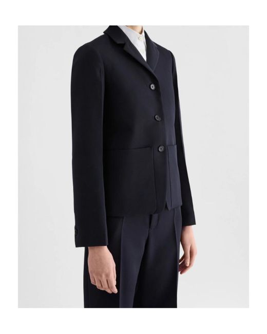 Jil Sander Blue Wool Gabardine Jacket