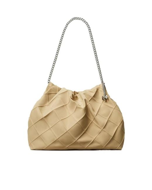 Tory Burch Natural Fleming Hobo Bag