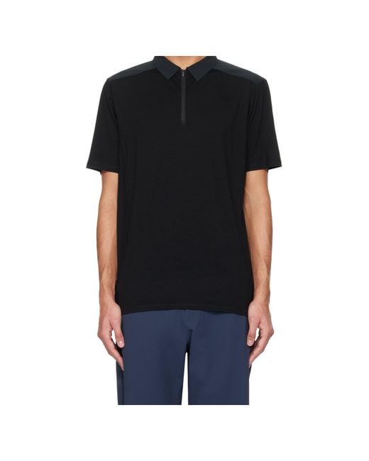 Veilance Black Frame Short-Sleeve Polo Shirt for men