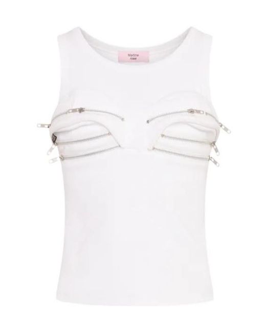 Martine Rose White Zip Tank Top