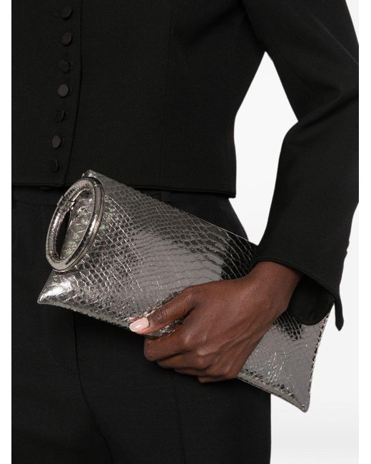 Tom Ford Gray Zip-Top Clutch