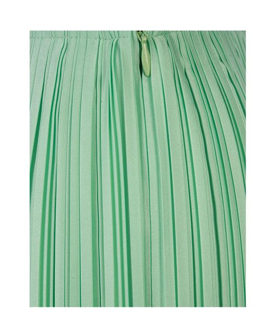 Lanvin Green Pleated Asymmetric-Hem Maxi Skirt