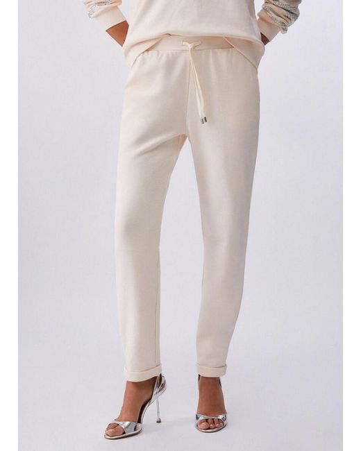 Liu Jo White Elasticated Drawstring Trousers