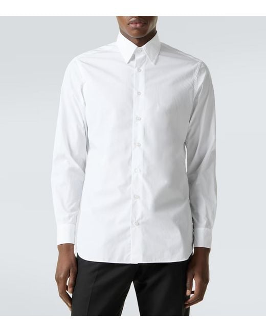 Lardini White Cotton Poplin Shirt for men