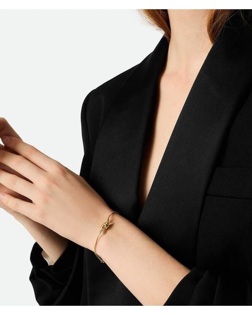 Bottega Veneta Metallic Knot Bracelet