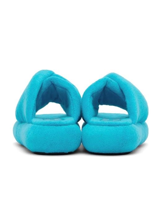 J.W. Anderson Blue Bumper Twist Twisted Pleated Detail Slippers