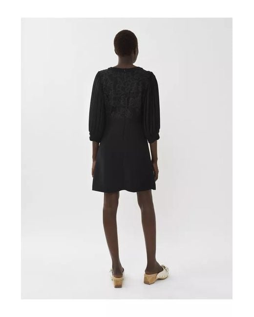 See By Chloé Black See By Chloé Laced Crepe Mini Dress