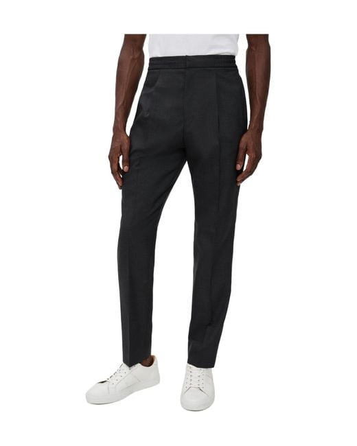 Officine Generale Black Straight-Leg Casual Trousers for men
