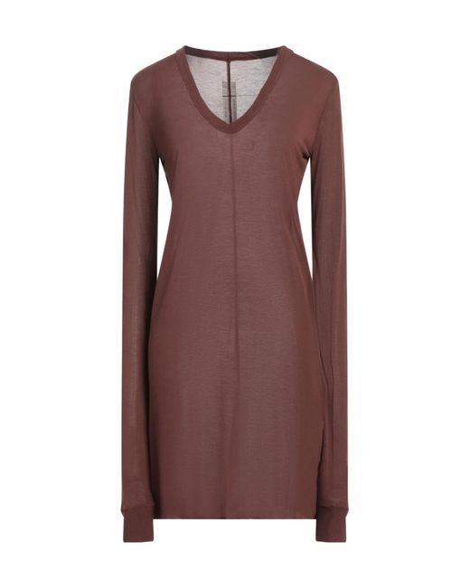 Rick Owens Brown Solid Color Long Sleeve T-Shirt