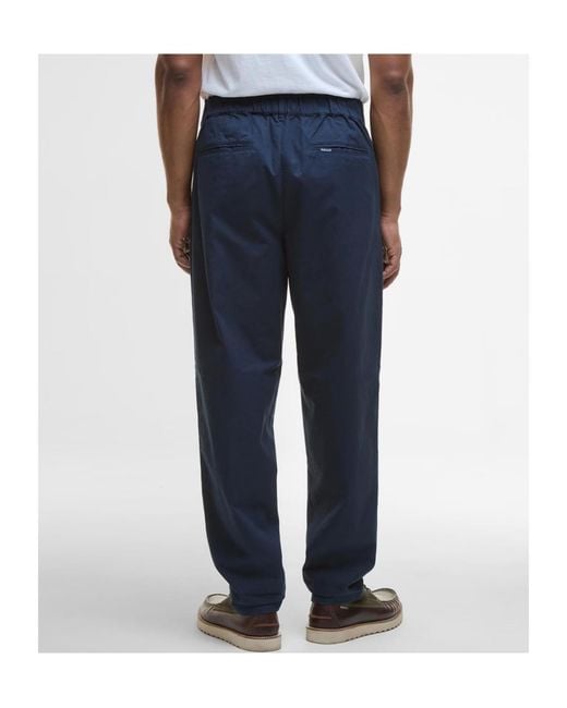 Barbour Blue Elastic Waist Trousers for men