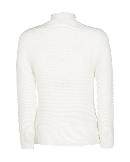 Issey Miyake White Pleats Bk/Wt-48 Top