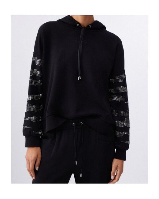 Liu Jo Black Long-Sleeve Drawstring Hoodie