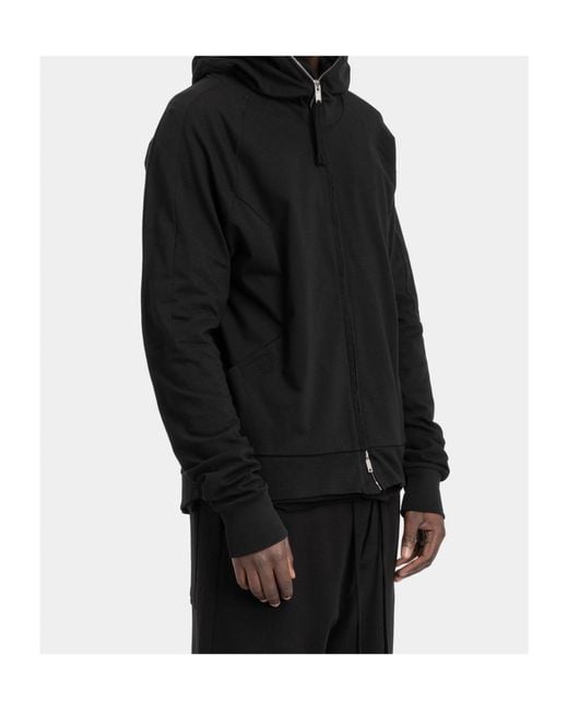 Thom Krom Black Zip-Up Long-Sleeved Hoodie for men