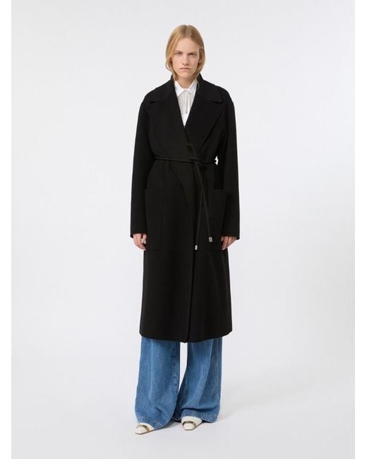 Sportmax Black Zannata Belted Long Coat