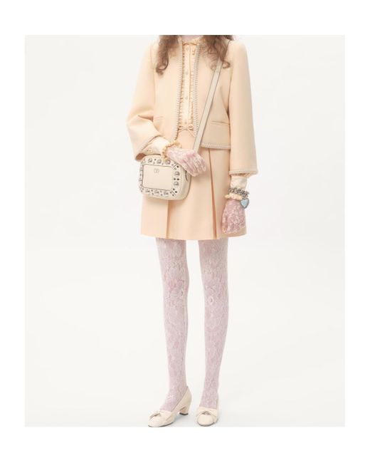 Valentino Natural Bow Detailed Pleated Skort