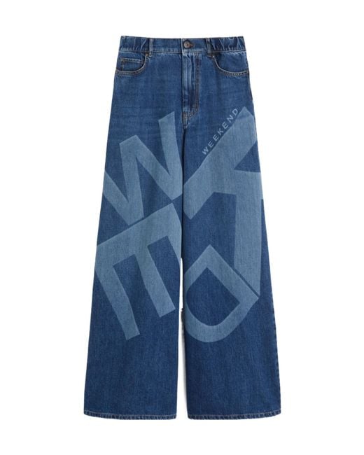 Weekend by Maxmara Blue Wkdvortice Wide Leg Jeans