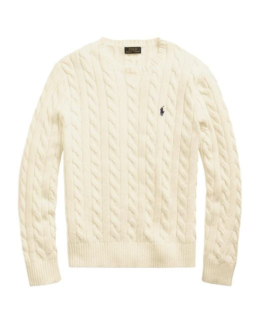 Polo Ralph Lauren White Cable Knit Jumper for men