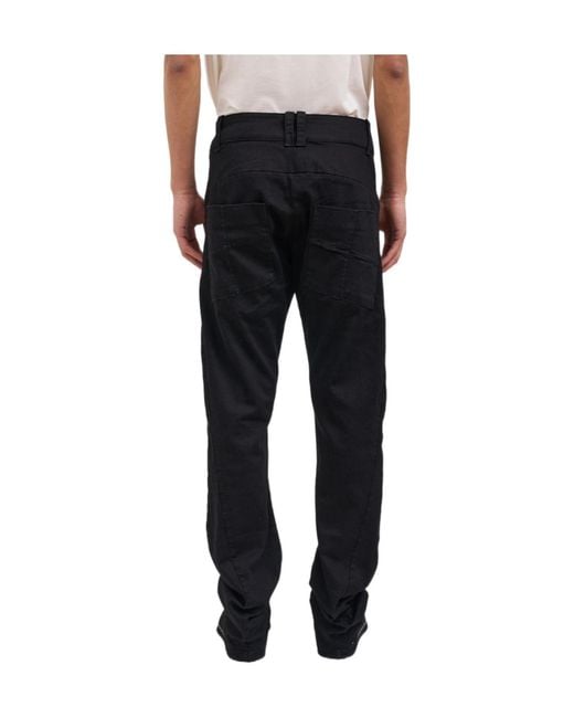 Thom Krom Black Barrel-Leg Jeans for men