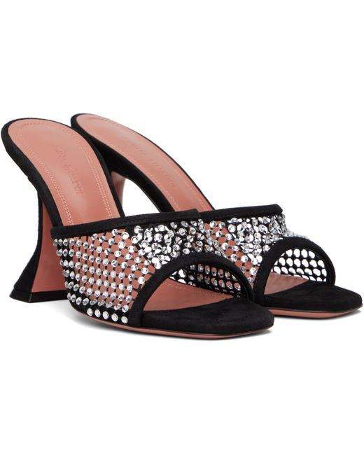 AMINA MUADDI White Lupita Crystal Mesh High-Heeled Sandals
