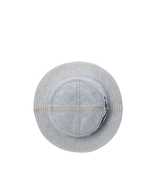 Burberry Blue Logo-Print Denim Bucket Hat for men