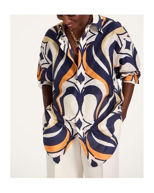 LaDoubleJ Blue Better Than Your Boyfriend's Abstract-Print Shirt
