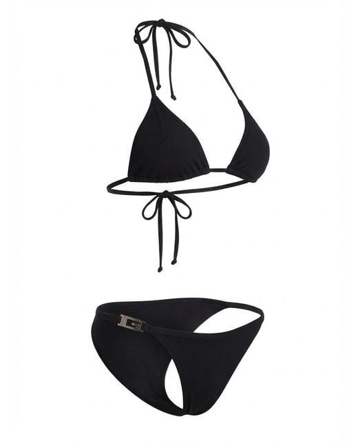 Gucci Black Two-Piece Stretched Bikini Set