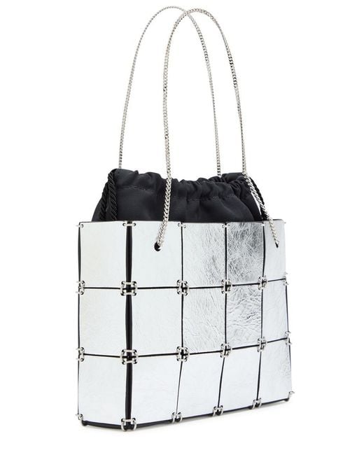Khaite White Emma Mini Patchwork Metal And Leather Shoulder Bag