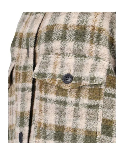 Isabel Marant Natural Isabel Marant Étoile Long-Sleeved Checked Coat