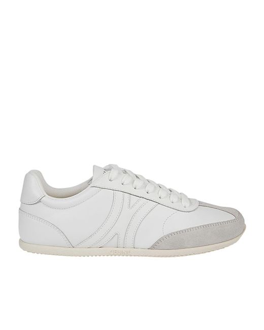 Celine Jogger Low Lace-Up Sneaker in White | Lyst