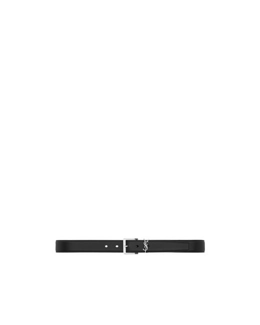 Saint Laurent White Cassandre Vadim Belt for men