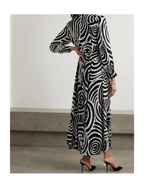 Rixo Black Maddison Printed Voile Midi Shirt Dress