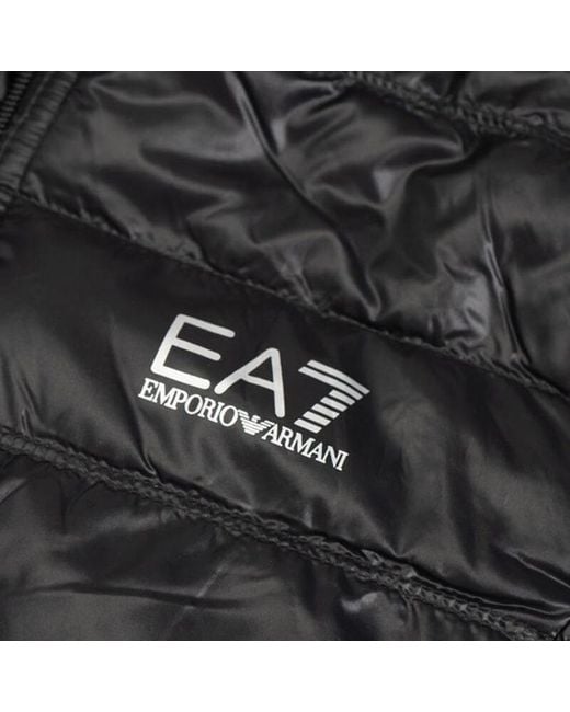 EA7 Black Logo Printed Down Jacket