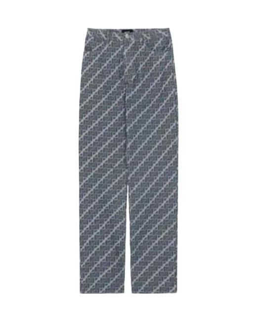 we11done Gray Logo Casual Pants
