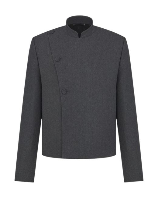 Dior Gray And Lewis Hamilton Officer Collar Jacket for men