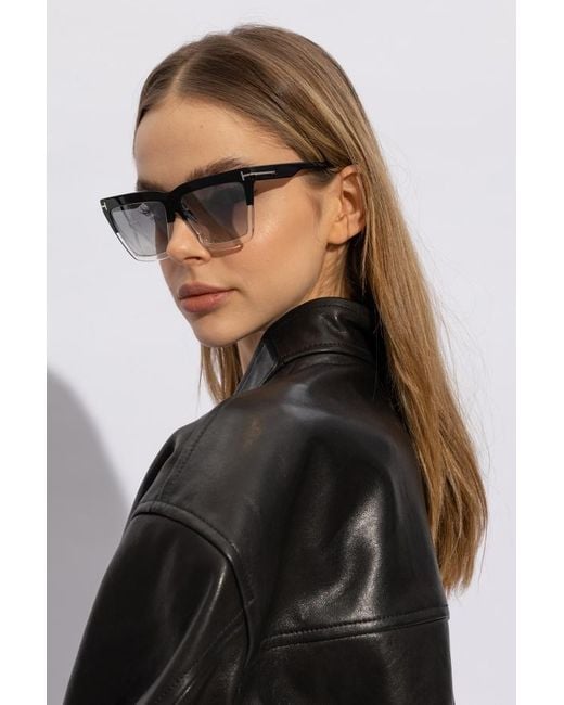 Tom Ford White Eyewear Eden Geometric Frame Sunglasses