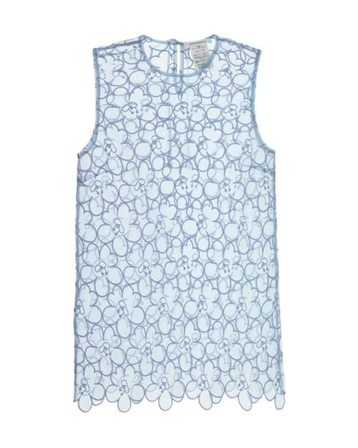 CECILIE BAHNSEN Blue Cerise Embroidered Sleeveless Top