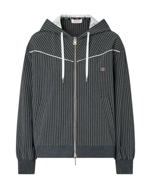 Liu Jo Black Hoodie With Lace Detailing